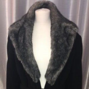 TALL BLACK WINTER TRENCH COAT-SIZE 12